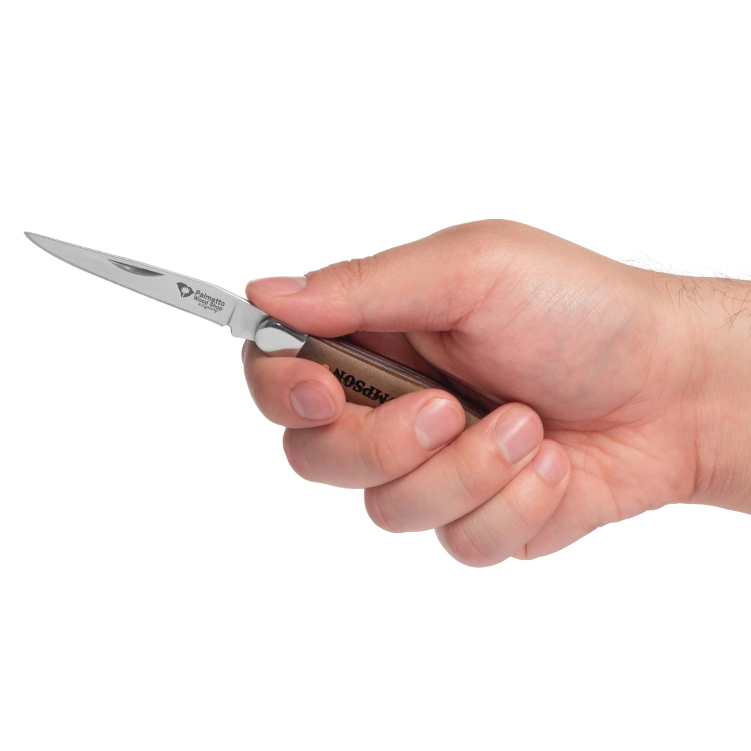 Palmetto Wood Shop Stockman Laser Engraved Personalized Pocket Knife with Three Blades