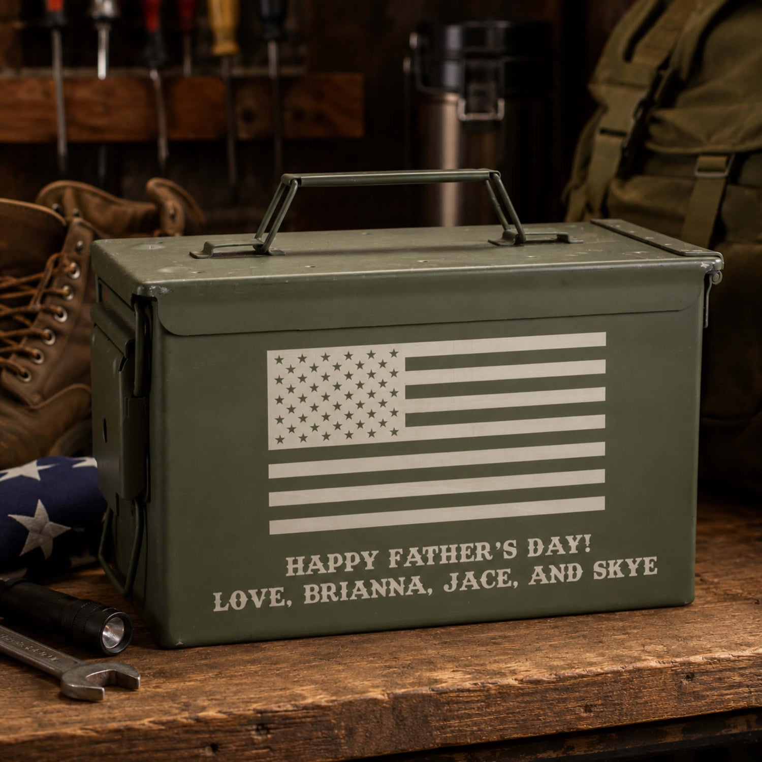 Personalized Engraved Ammo Can 50 cal Military Surplus Made in USA