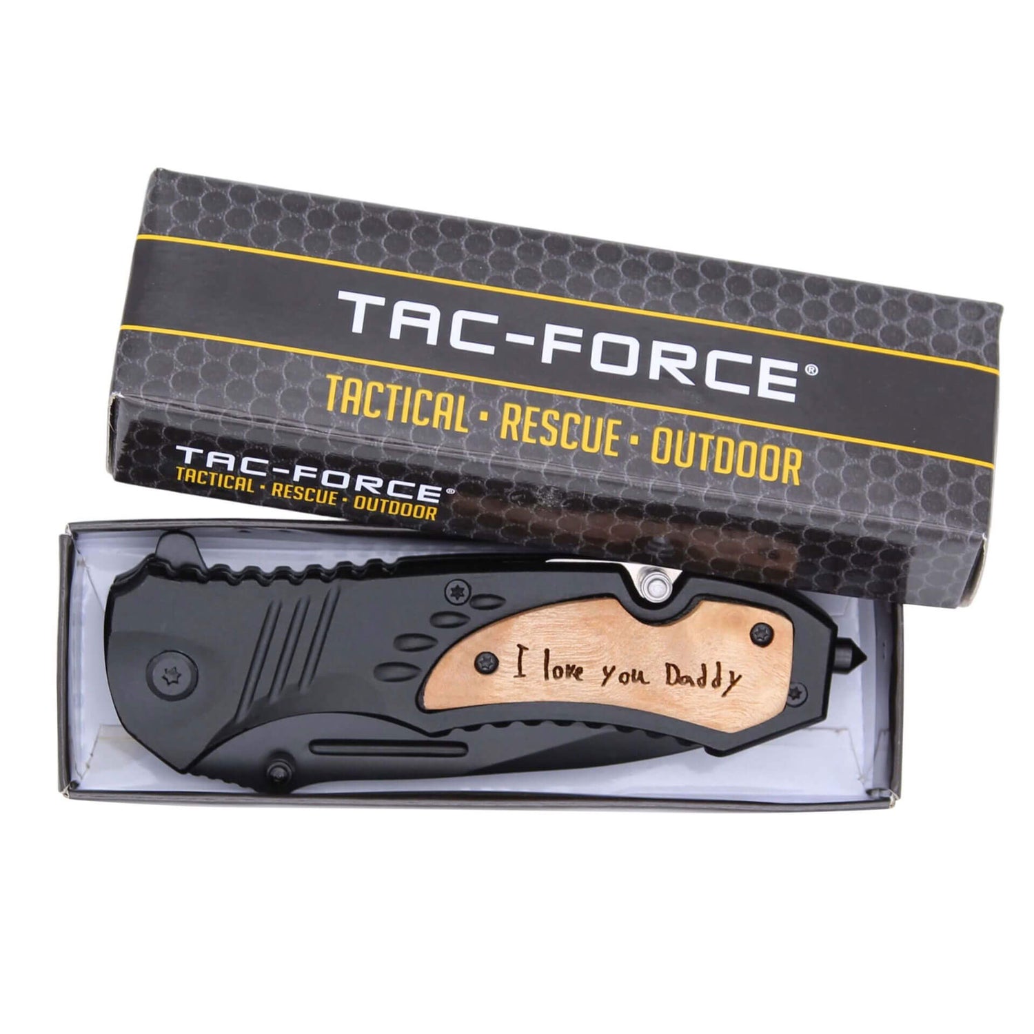 black pocket knife in a box