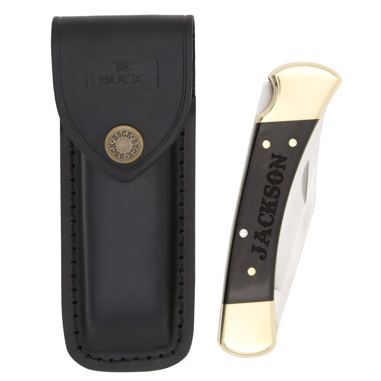 Buck Knives 110 hunter engraved pocket knife sleeve