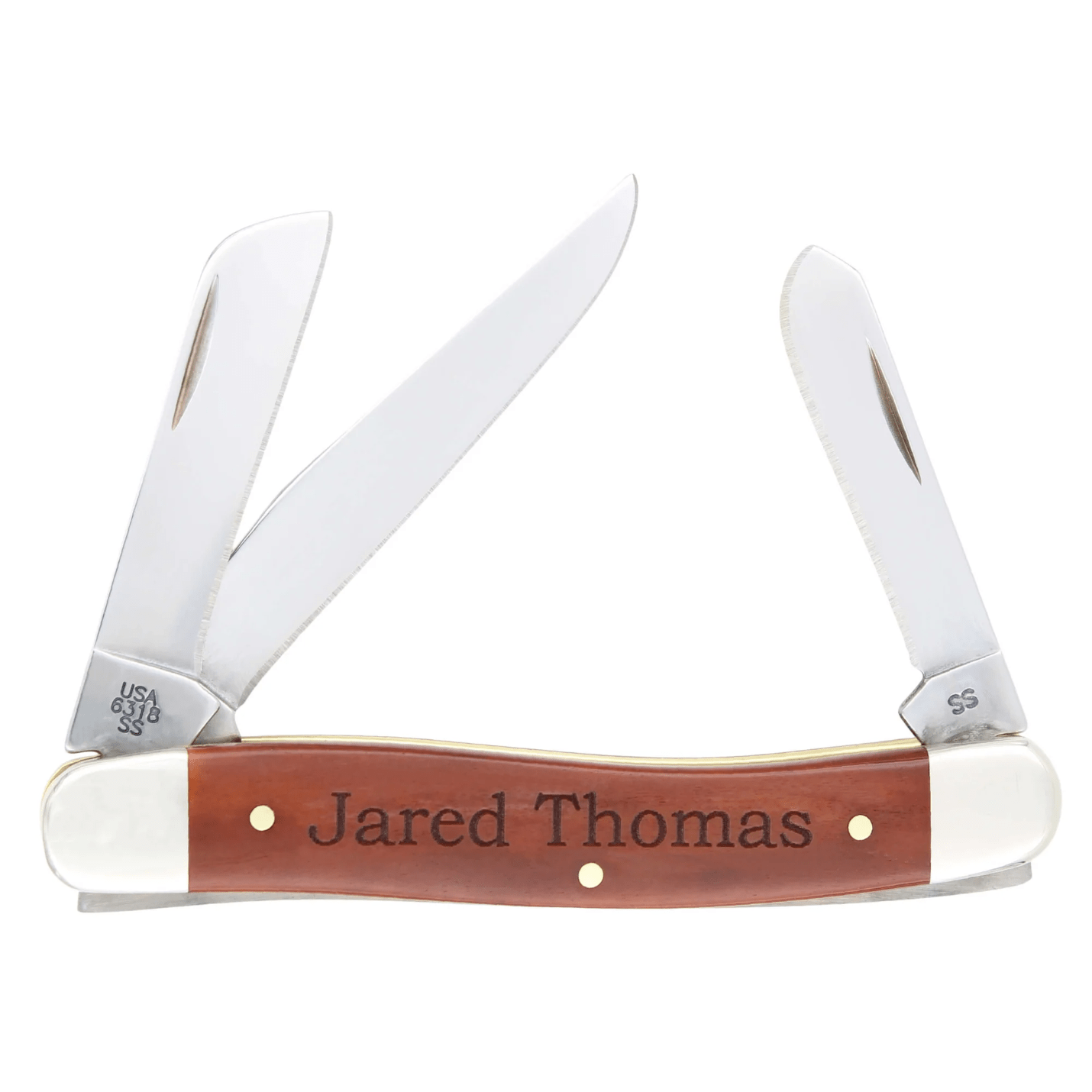 Case Smooth Chestnut Bone Medium Stockman #28701 Engraved Pocket Knife