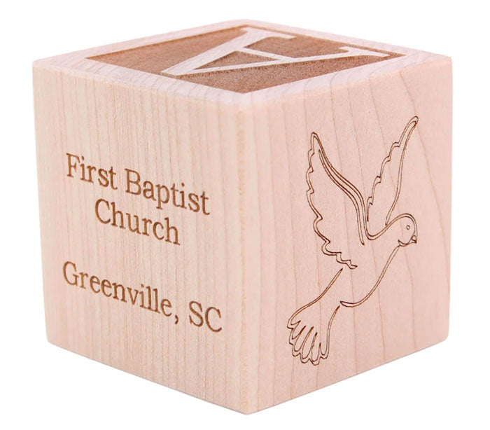 custom-engraved confirmation wooden block