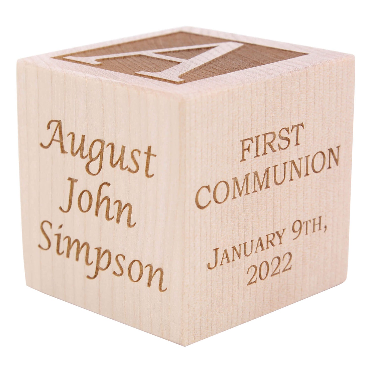personalized first communion wood block