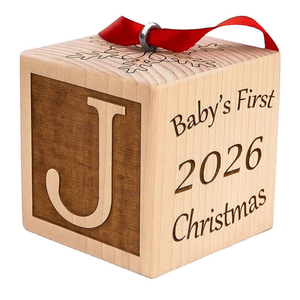Baby’s First Christmas Ornament Wooden Block