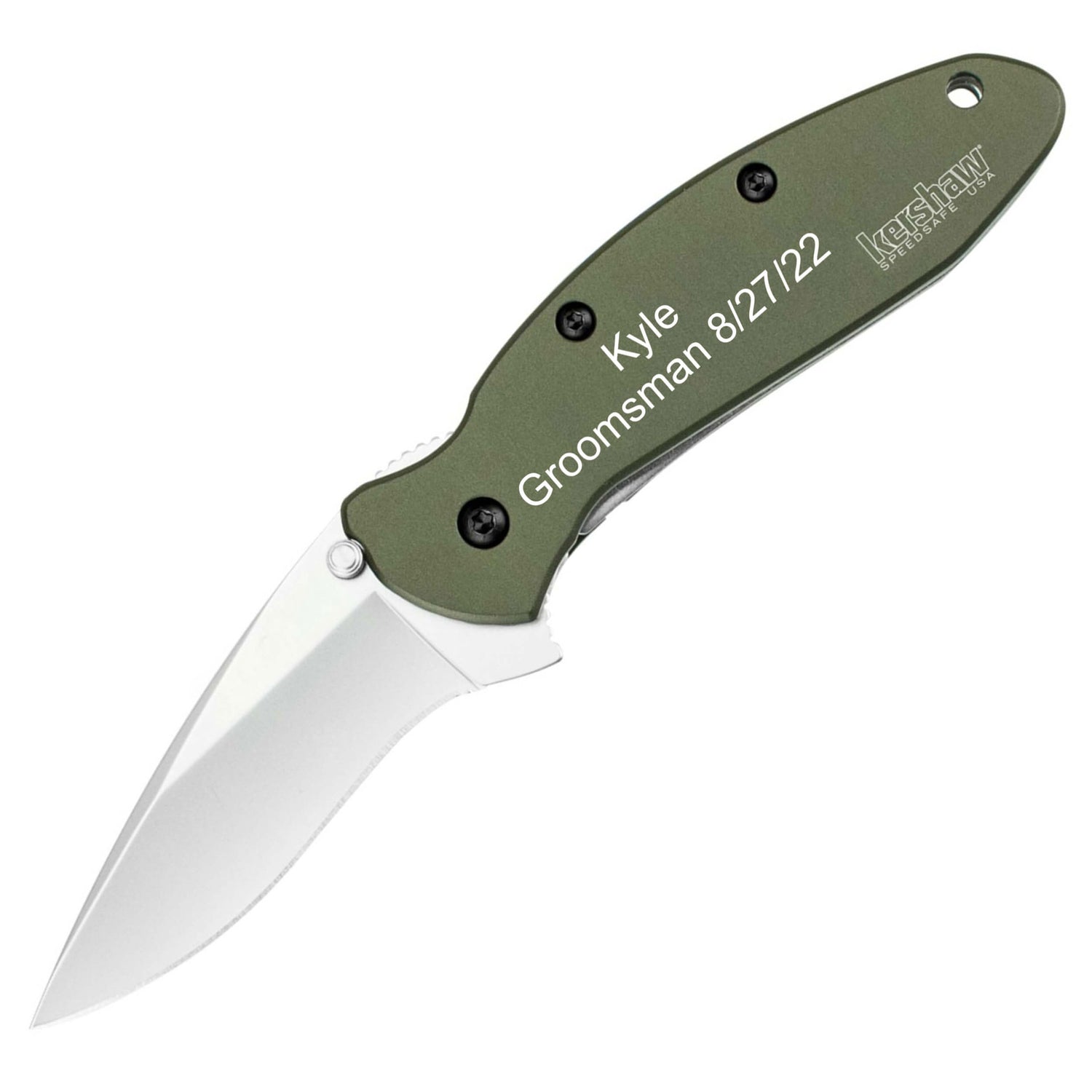 kershaw scallion 1620ol pocket knife with olive handle