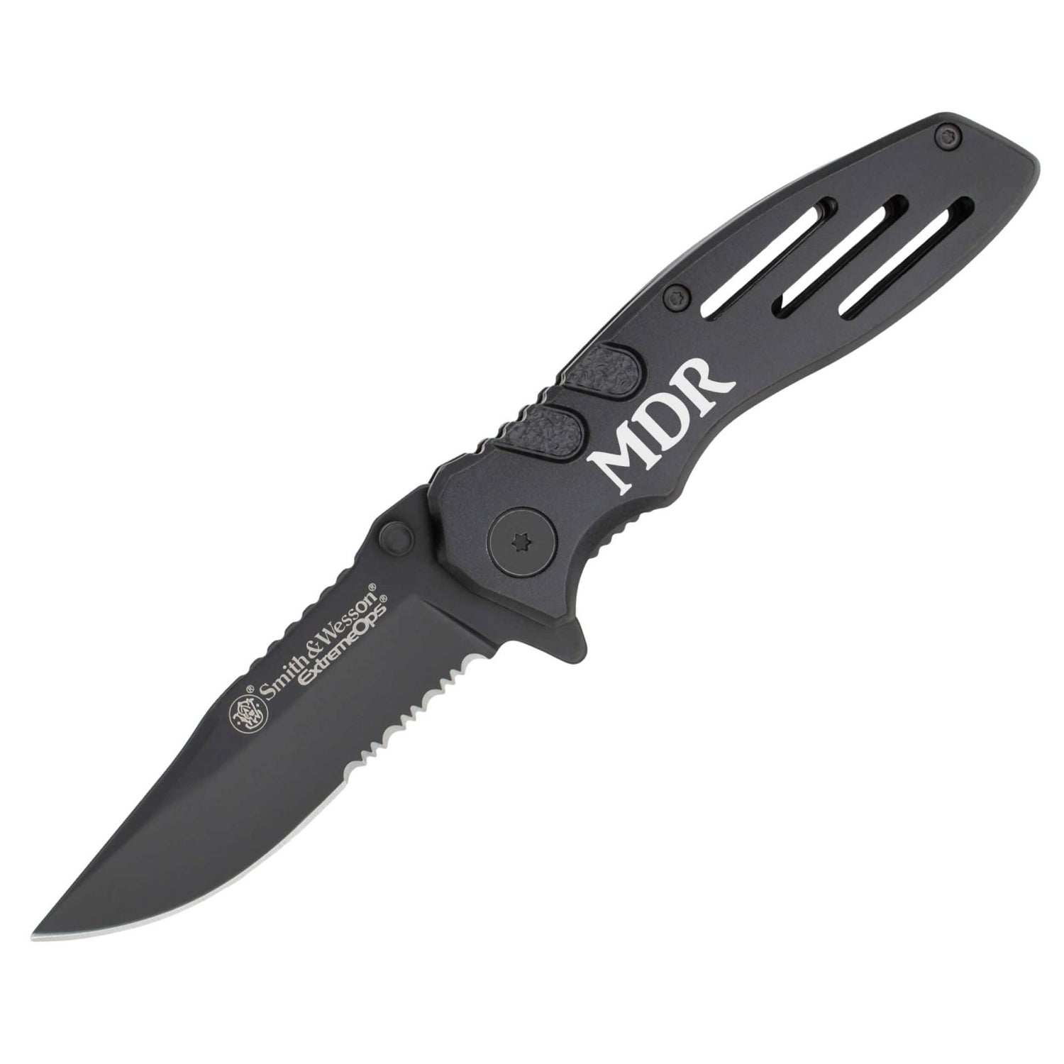 Black Smith & Wesson Extreme Ops SWA24S Personalized Pocket Knife