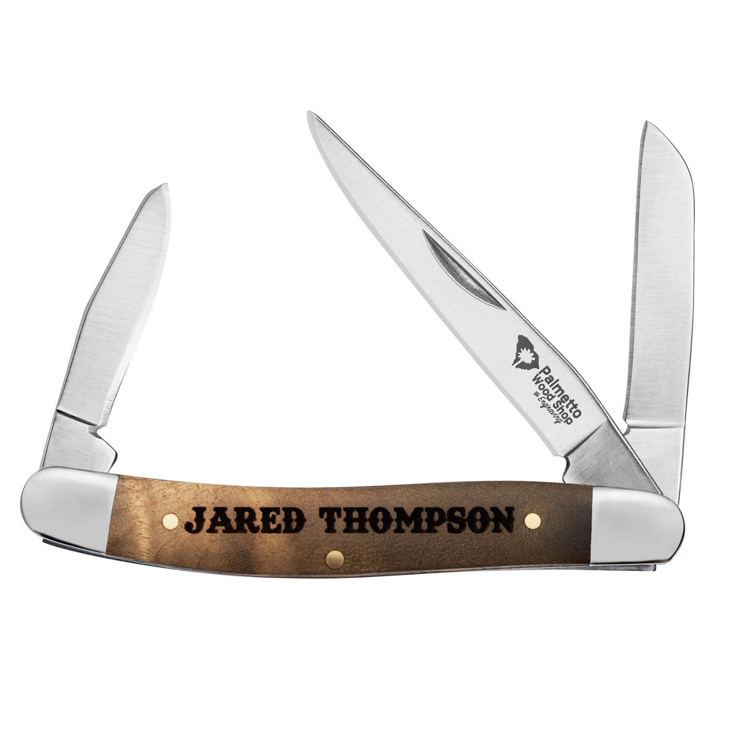 Stockman pocket knife with a personalized handle