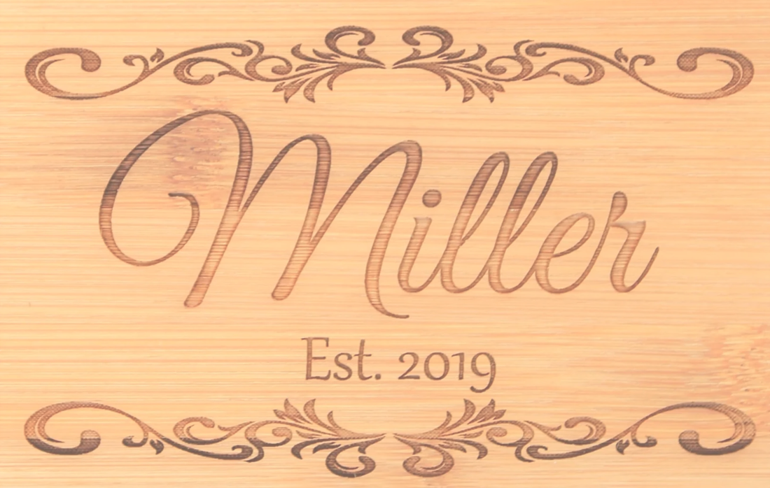 custom-engraved bamboo cutting board