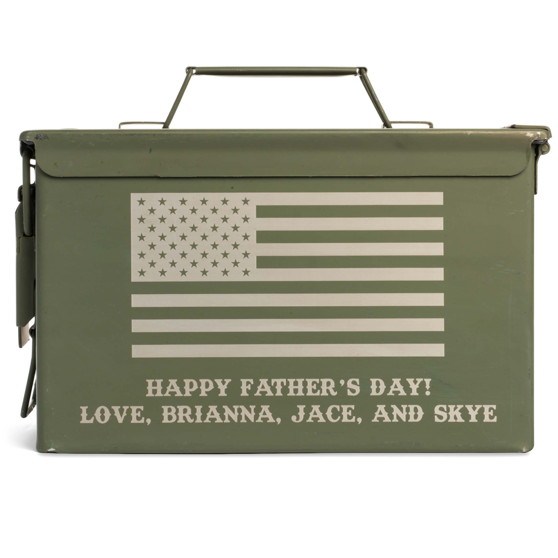 Personalized 50 Cal Ammo Box By HomeWetBar - Custom Metal Ammo Can For Storage Or Gifts