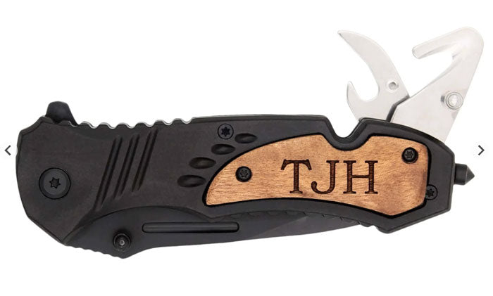 black personalized pocket knife