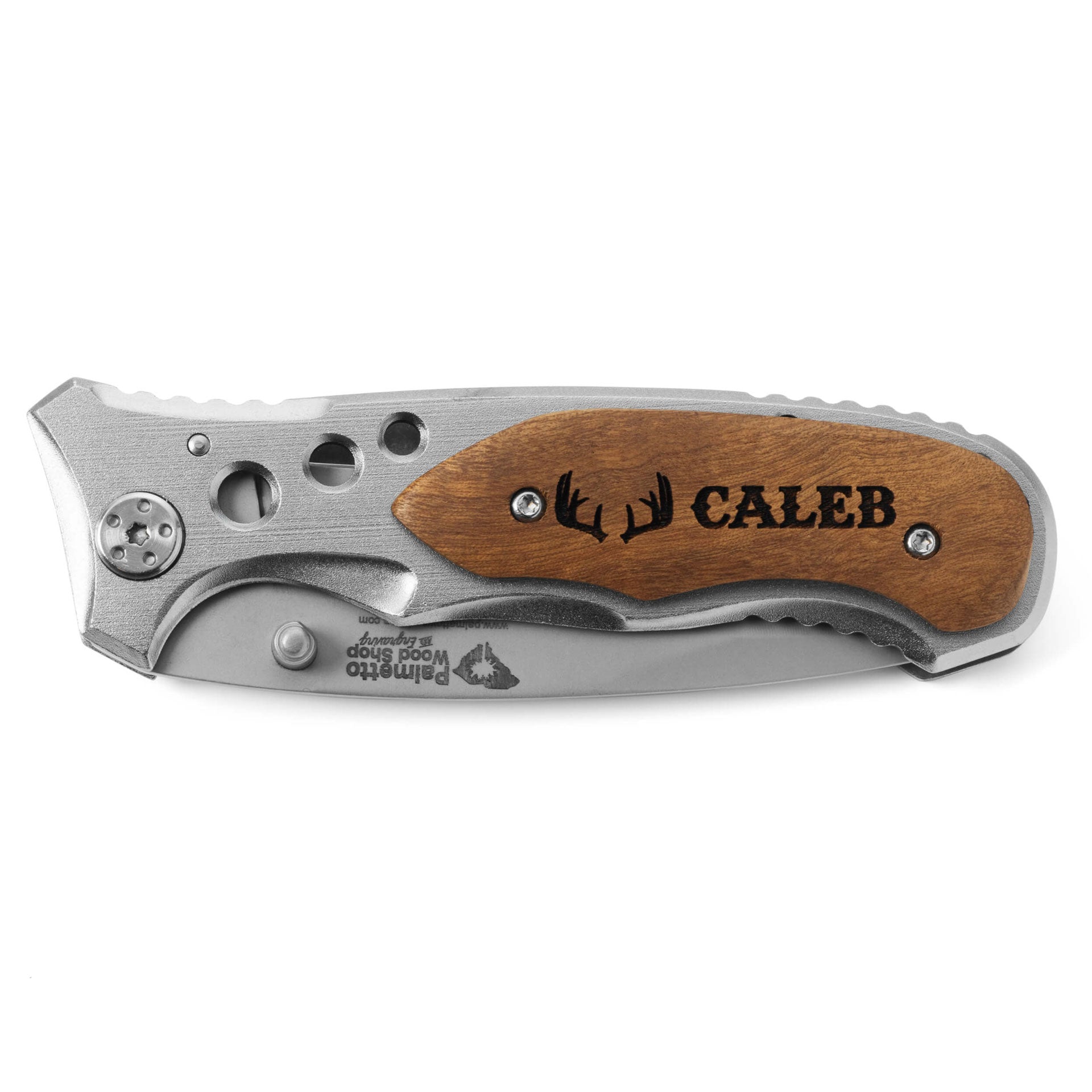 Folding Pocket Knife With Belt Clip | Palmetto Wood Shop