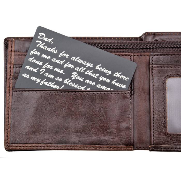 Laser-engraved wallet card