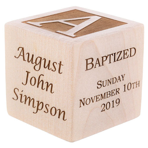 personalized baby baptism or dedication wood block