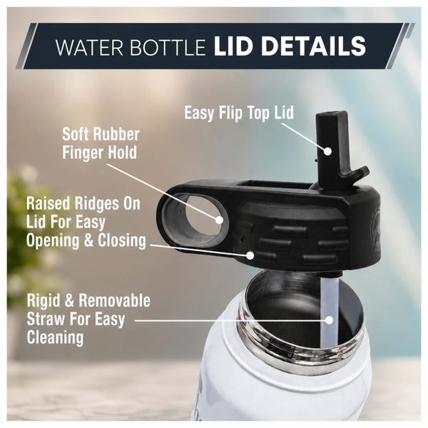 Lid of personalized insulated water bottle